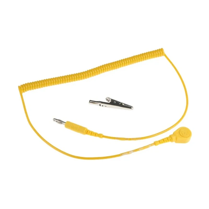 RS PRO ESD Grounding Cord 1.8m Coil Cord with 1 MΩ Resistor for Electrostatic Discharge Control 552-898