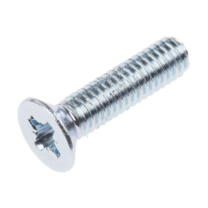 RS PRO Pozidriv Countersunk Steel Machine Screw M4 Thread 16 mm Length 553-431