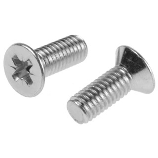 RS PRO Pozidriv Countersunk Steel Machine Screw 16 mm M6 553-510