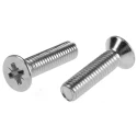 RS PRO Pozidriv Countersunk Steel Machine Screw M6 Thread 25mm Length Passivated Zinc Plated 553-532
