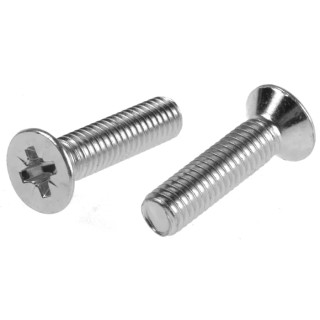 RS PRO Pozidriv Countersunk Steel Machine Screw M6 Thread 25mm Length Passivated Zinc Plated 553-532