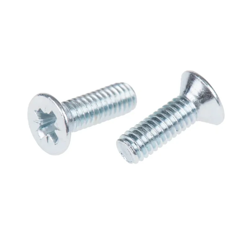 RS PRO Pozidriv Countersunk Steel Machine Screw 12 mm M4 553-425