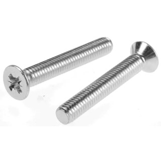 RS PRO Pozidriv Countersunk Steel Machine Screw M6 40 mm Passivated Zinc Plated 553-548
