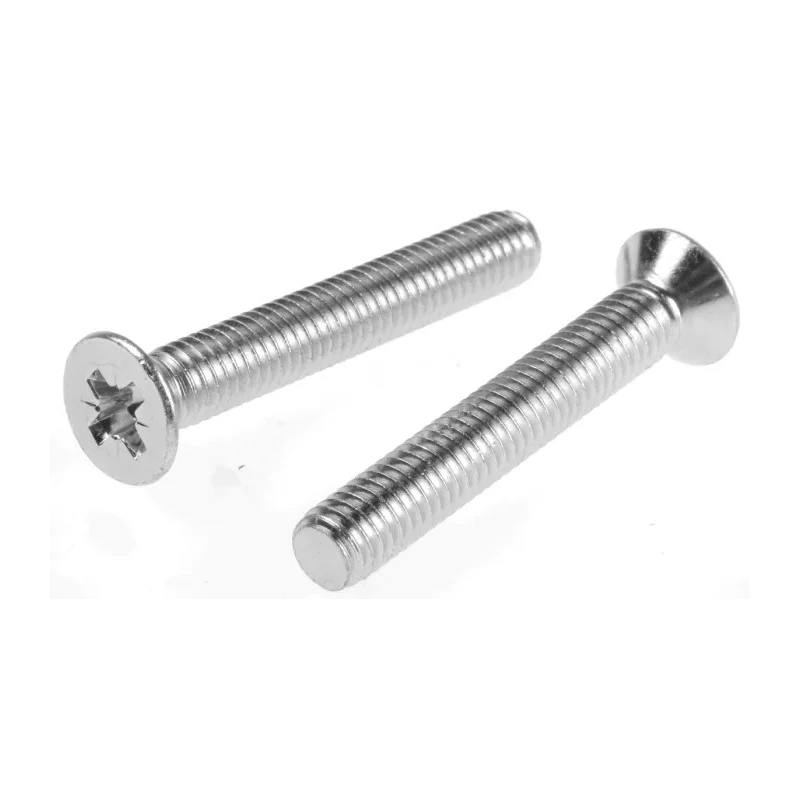 RS PRO Pozidriv Countersunk Steel Machine Screw M6 40 mm Passivated Zinc Plated 553-548