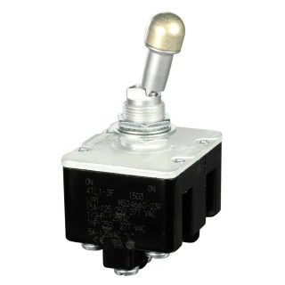 Honeywell Technologies Toggle Switch, Bushing Mount, On-On Operation, 4PDT, Screw Terminal, 28 V dc, 125 V ac 4TL1-3F