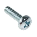 RS PRO Pozidriv Pan Steel Machine Screw M6 Thread Length 20 mm Passivated Zinc Plated 553-699