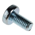 RS PRO Pozidriv Pan Steel Machine Screw M6 Thread 12 mm Length Bright Zinc Plated 553-677