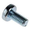 RS PRO Pozidriv Pan Steel Machine Screw M6 Thread 12 mm Length Bright Zinc Plated 553-677