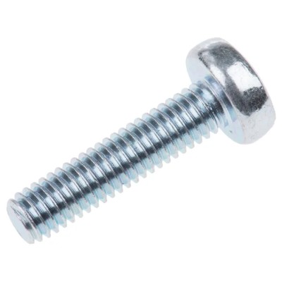 RS PRO Steel Pozidriv Pan Head Machine Screw M6 Thread 25 mm Length 553-706