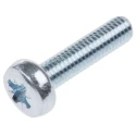 RS PRO Steel Pozidriv Pan Head Machine Screw M6 Thread 25 mm Length 553-706