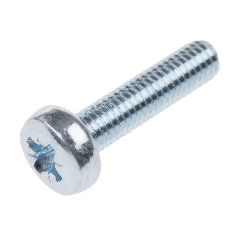 RS PRO Steel Pozidriv Pan Head Machine Screw M6 Thread 25 mm Length 553-706