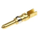 TE Connectivity Male Crimp Circular Connector Contact, Contact Size 8, Wire Size 12, 14 AWG, 50A, 600V, Gold over 213845-4