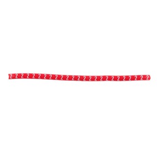 HellermannTyton Helagrip Slide-On Pre-Printed Cable Marker White '2' Red Marker 1-3 mm Cable 901-10346