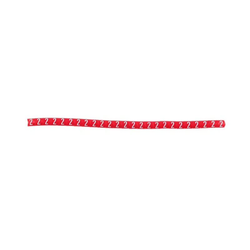 HellermannTyton Helagrip Slide-On Pre-Printed Cable Marker White '2' Red Marker 1-3 mm Cable 901-10346