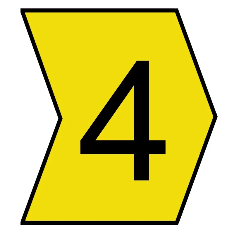 HellermannTyton Helagrip Slide-On Cable Marker, Black Legend "4", Yellow PVC Marker, 1-3 mm Cable Diameter, 901-10348
