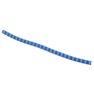 HellermannTyton Helagrip Slide-On Cable Marker, Pre-Printed Legend "6", White on Blue, 1 to 3 mm Cable Diameter 901-10350