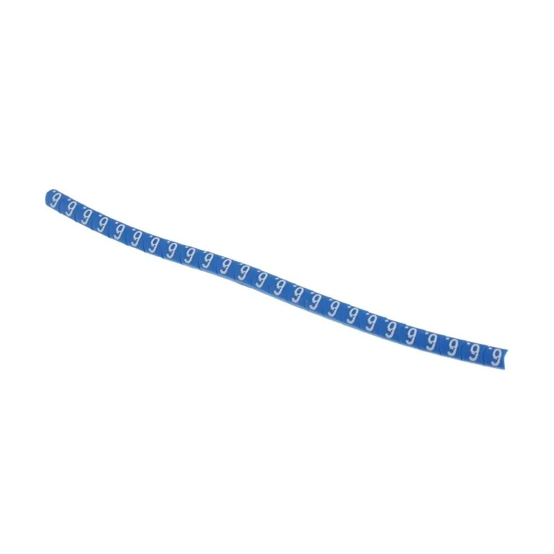 HellermannTyton Helagrip Slide-On Cable Marker, Pre-Printed Legend "6", White on Blue, 1 to 3 mm Cable Diameter 901-10350