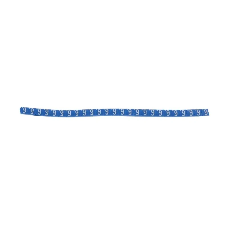 HellermannTyton Helagrip Slide-On Cable Marker, Pre-Printed Legend "6", White on Blue, 1 to 3 mm Cable Diameter 901-10350