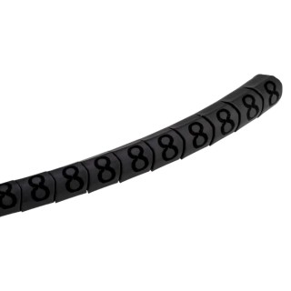 HellermannTyton Helagrip Pre-Printed Slide-On Cable Marker, Black Legend "8", Grey Marker, 1-3 mm Cable Diameter 901-10352