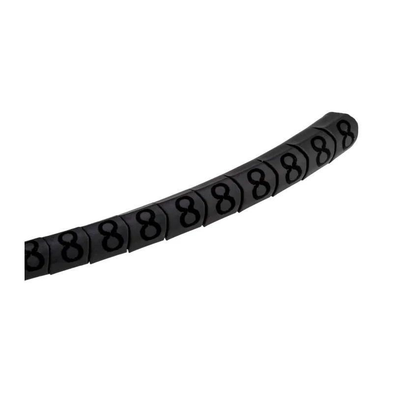 HellermannTyton Helagrip Pre-Printed Slide-On Cable Marker, Black Legend "8", Grey Marker, 1-3 mm Cable Diameter 901-10352
