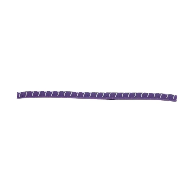 HellermannTyton Helagrip Slide-On Cable Marker, Pre-printed Legend "7", White on Violet, 1 to 3 mm Cable Diameter, 901-10351