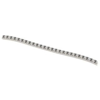 HellermannTyton Helagrip Pre-Printed Slide-On Cable Marker, Black Legend "9", White Marker, 1 mm to 3 mm Cable 901-10353