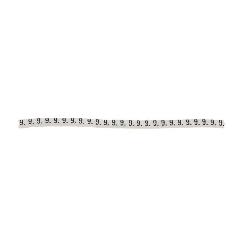 HellermannTyton Helagrip Pre-Printed Slide-On Cable Marker, Black Legend "9", White Marker, 1 mm to 3 mm Cable 901-10353