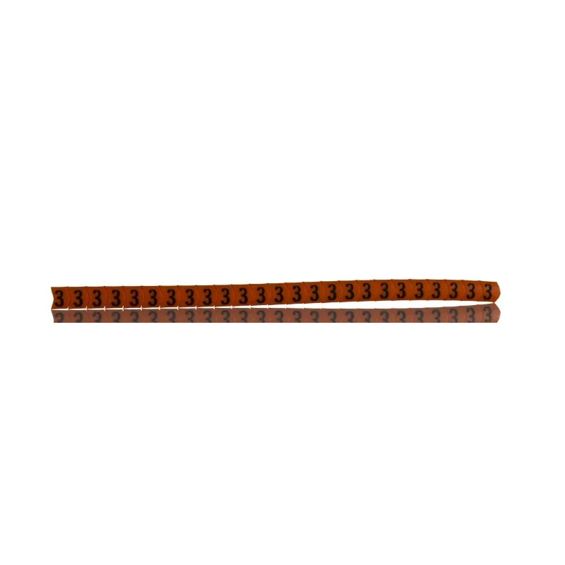 HellermannTyton Helagrip Slide-On Cable Marker Black Pre-Printed "3" for 2-5mm Cable Diameter 901-10359