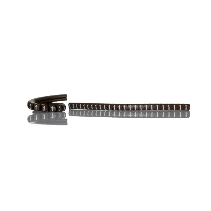 HellermannTyton Helagrip Slide-On Cable Marker, Pre-Printed "1", Brown Marker Colour, White Legend, Fits 2 to 5 mm 901-10357