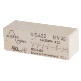 Elesta Force Guided Relay PCB Mount 12V DC Coil Voltage 0.66W Power SIS 422 12VDC