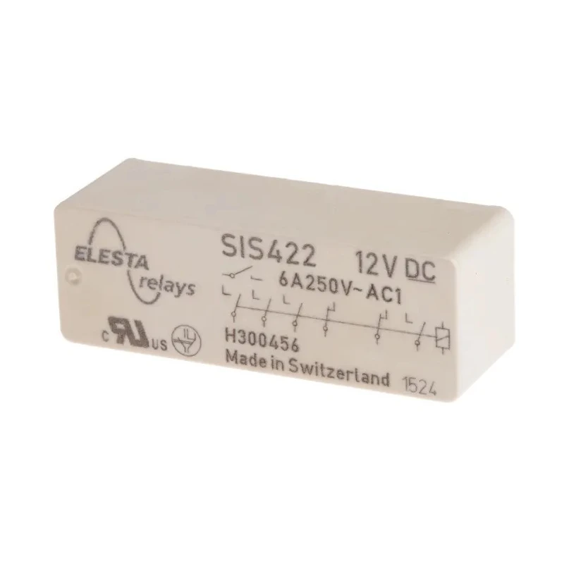 Elesta Force Guided Relay PCB Mount 12V DC Coil Voltage 0.66W Power SIS 422 12VDC