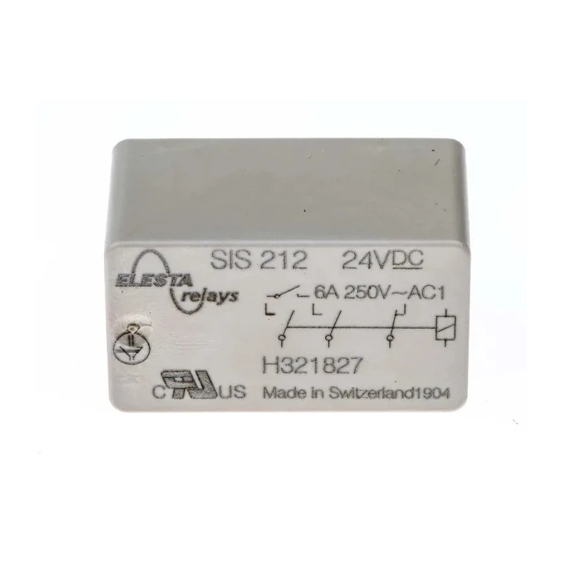 Elesta PCB Force Guided Relay 24V DC Coil Voltage, Coil Resistance 960Ω, Coil Power 0.6W SIS 212 24VDC