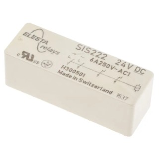 Elesta PCB Force Guided Relay, 24V DC Coil Voltage, 2-Pole DPDT, Gold Plated Contacts SIS 222 24VDC