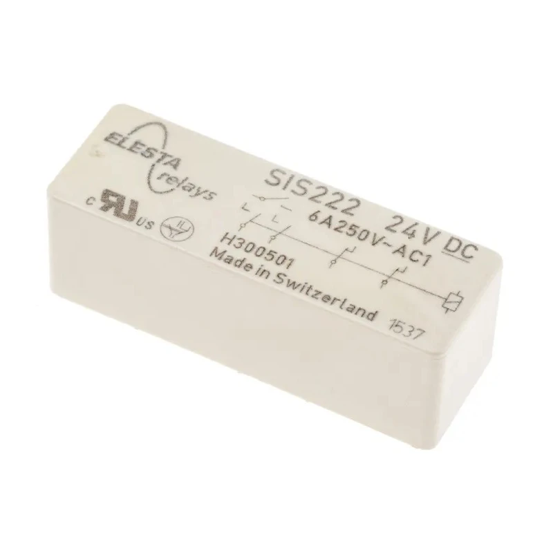 Elesta PCB Force Guided Relay, 24V DC Coil Voltage, 2-Pole DPDT, Gold Plated Contacts SIS 222 24VDC