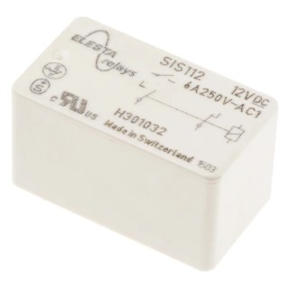 Elesta PCB Force Guided Relay 2-Pole DPST with 12V DC Coil Voltage SIS 112 12VDC
