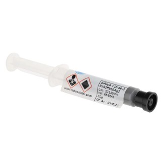 MBO Leaded No-Clean Solder Paste Sn62 Pb Ag2, Fine Pitch 400 μm, Manual CRÈME SN62 PB AG2 SIRIUS 1 - SERINGUE MANU 30G