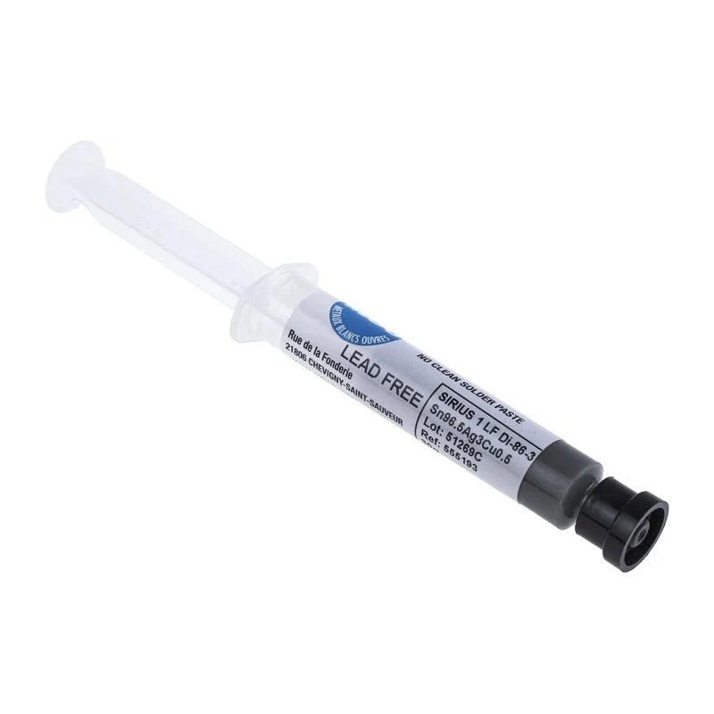 MBO Lead Free Solder Paste Sn96.5 Ag3 Cu0.5 Sirius 1 LF - Seringue Manu CRÈME SN96.5 AG3 CU0.5 SIRIUS 1 LF - SERINGUE MANU