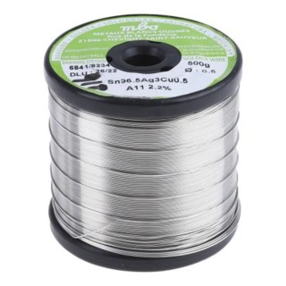 MBO Lead Free Solder Wire 0.5 mm Diameter 217°C Melting Point 500g SN96.5 AG3 CU0.5 5/10 A11 - 500G