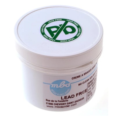 MBO Lead Free Solder Paste Sn96.5 Ag3 Cu0.5 Rosin Flux 217°C Melting Point CRÈME SN96.5 AG3 CU0.5 SIRIUS 1 LF - POT DE 500G