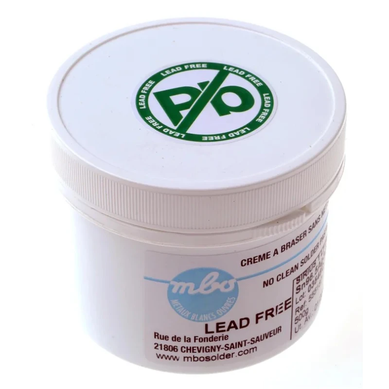MBO Lead Free Solder Paste Sn96.5 Ag3 Cu0.5 Rosin Flux 217°C Melting Point CRÈME SN96.5 AG3 CU0.5 SIRIUS 1 LF - POT DE 500G