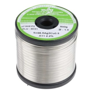 MBO Lead Free Solder Wire 1 mm Diameter 217 °C Melting Point 500g SN96.5 AG3 CU0.5 10/10 A11 - 500G