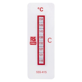 RS PRO Non-Reversible Temperature Sensitive Label 116 °C to 154 °C, 8 Levels, 18mm x 51mm 555-415