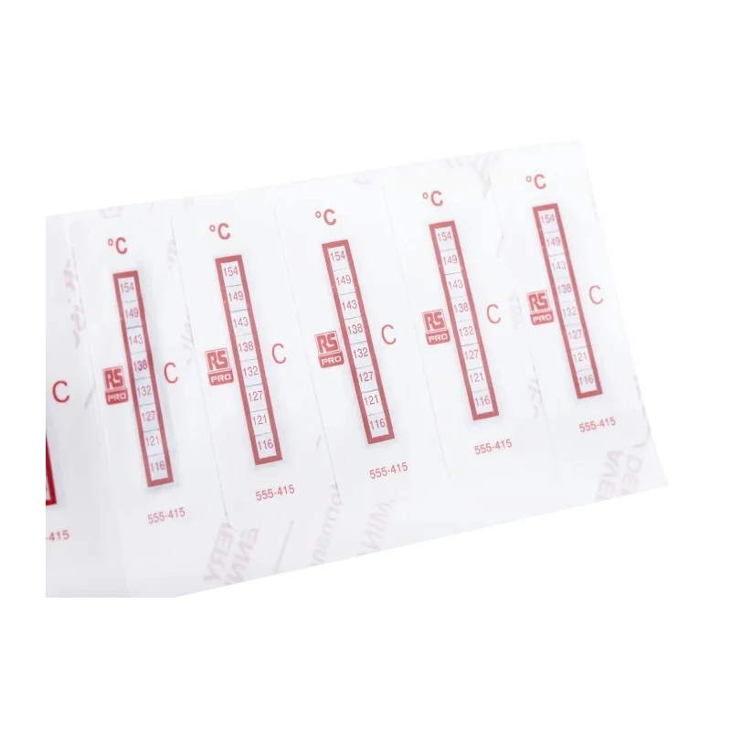RS PRO Non-Reversible Temperature Sensitive Label 116 °C to 154 °C, 8 Levels, 18mm x 51mm 555-415