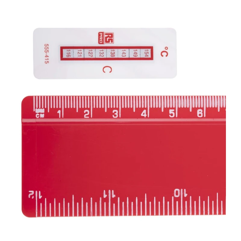 RS PRO Non-Reversible Temperature Sensitive Label 116 °C to 154 °C, 8 Levels, 18mm x 51mm 555-415