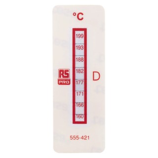 RS PRO Temperature Sensitive Label 160°C to 199°C 8 Levels 10 Labels Vertical Orientation Non-Reversible 555-421