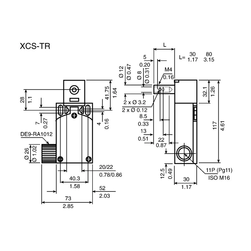 Telemecanique Sensors XCS Safety Hinge Switch Plastic Housing IP67 3A 250V DC 240V AC XCSTR752