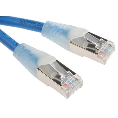RS PRO Cat5e Ethernet Cable 0.5 m Blue F/UTP PVC Jacket RJ45 Male to RJ45 Male 556-285