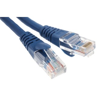 RS PRO Cat5e Ethernet Cable 0.5 m Blue RJ45 Male to RJ45 Male U/UTP Low Smoke Zero Halogen 556-465