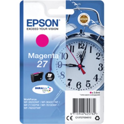 Epson Magenta Ink Cartridge C13T27034012, Approximate Page Yield 2200, Professional Durabrite Ultra Ink C13T27034012