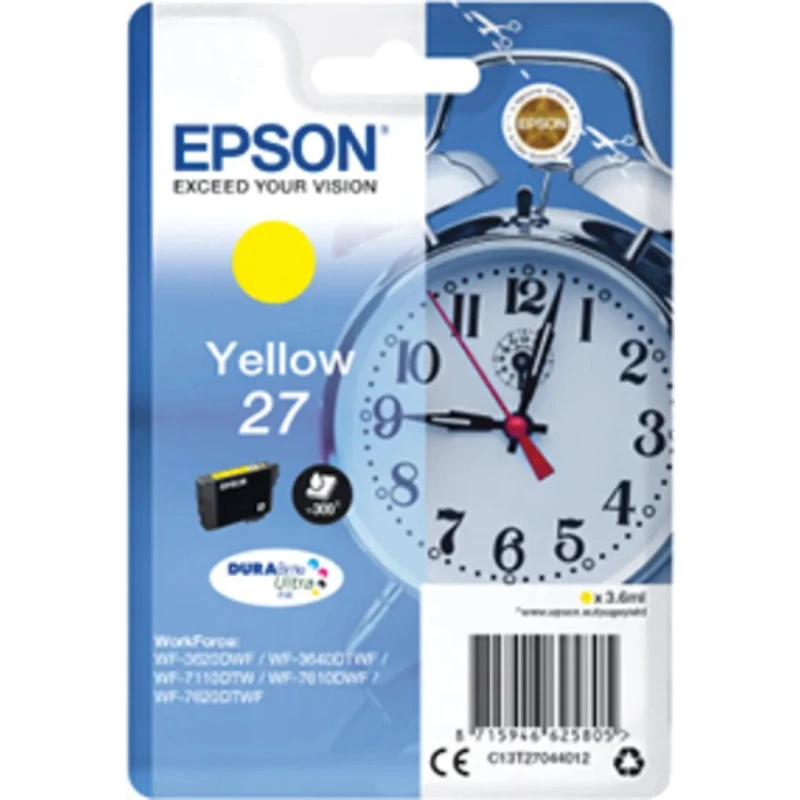 Epson Yellow Ink Cartridge C13T27044012 with Approximate Page Yield 2200 C13T27044012